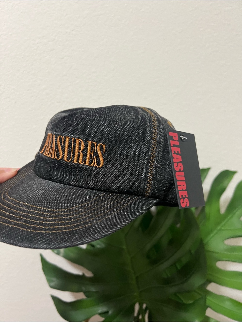 PLEASURES Embroidered Denim Cap - Picture 2 of 5